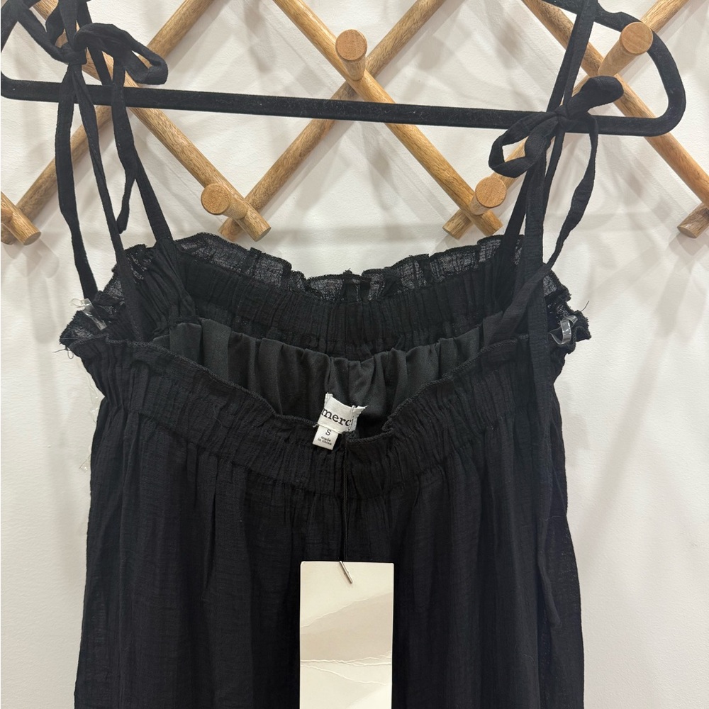 Black Ruffle Tiered Maxi Dress with Flowy Silhouette